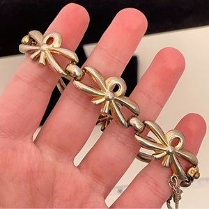 Vintage 60’s MONET Gold Tone Bow Ribbon Coquette Girl BalletCore Preppy Bracelet